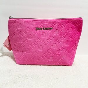 NWT! [Juicy Couture] Pink Soft Velvet Large Travel Bag w/Travel Size Bottle